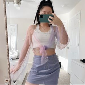 Multicolored Mesh Long Sleeve